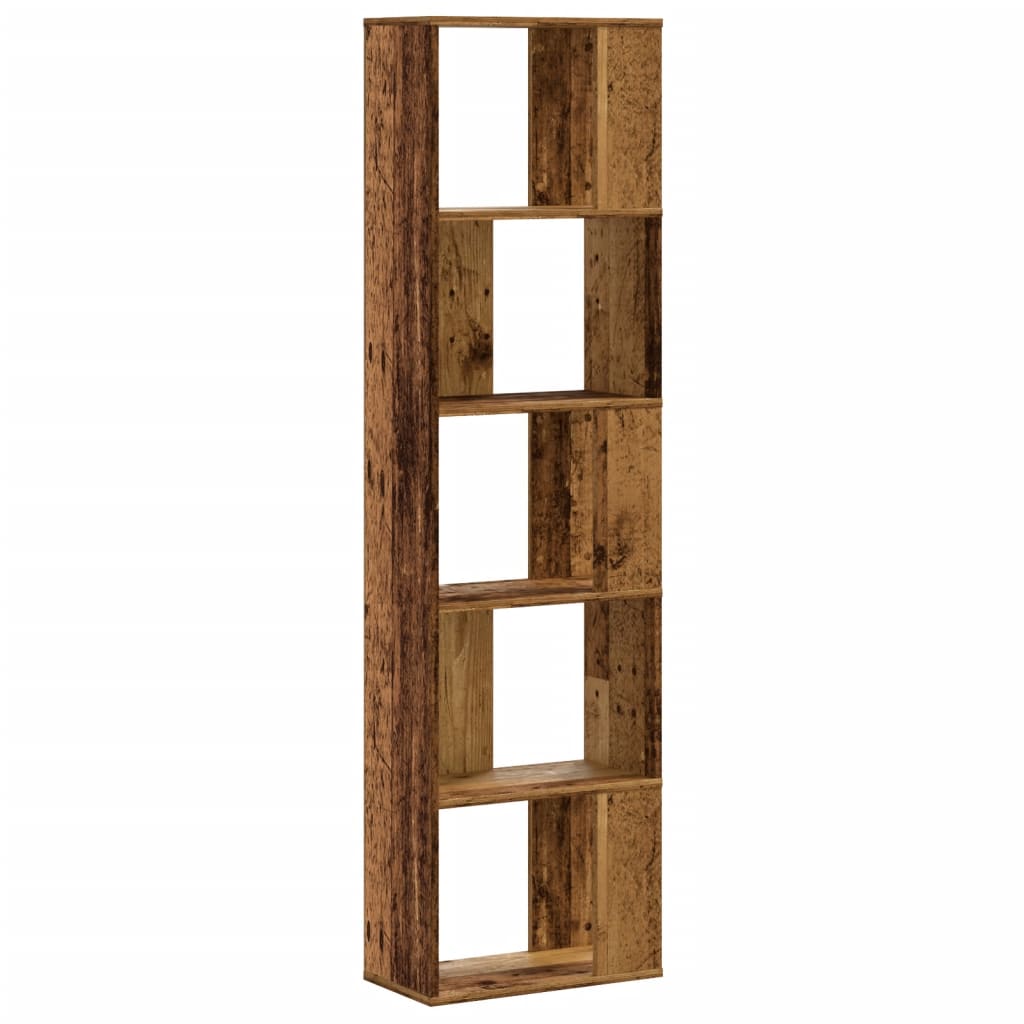vidaXL Bücherregal 5 Böden Altholz 45x23,5x162,5 cm Holzwerkstoff