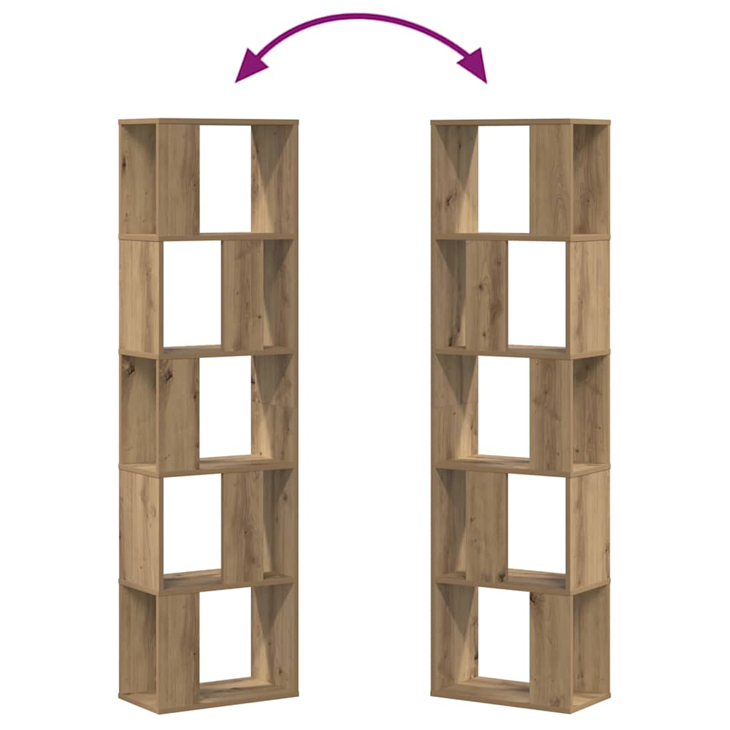 vidaXL Bücherregal 5 Böden Artisan-Eiche 45x23,5x162,5 Holzwerkstoff