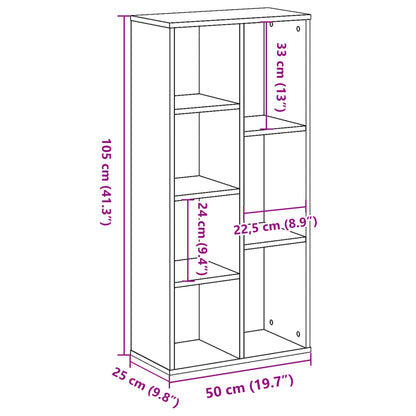 vidaXL Bücherregal Sonoma-Eiche 50x25x105 cm Holzwerkstoff