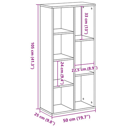 vidaXL Bücherregal Räuchereiche 50x25x105 cm Holzwerkstoff