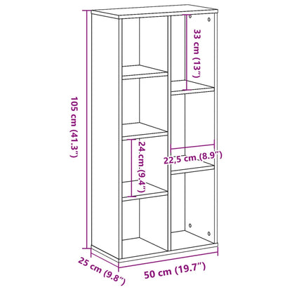 vidaXL Bibliothèque aspect bois récupéré 50x25x105 cm Bois d'ingénierie
