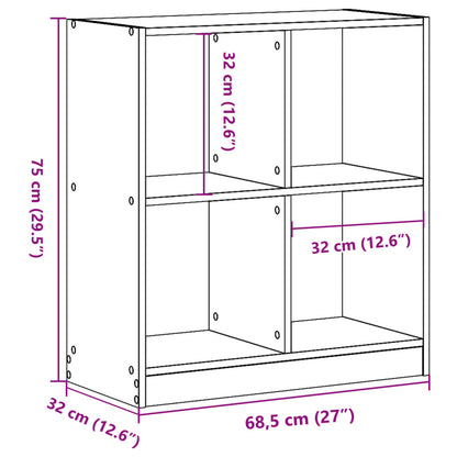 vidaXL Bücherregal Schwarz 68,5x32x75 cm Holzwerkstoff