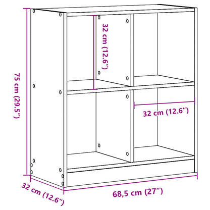 vidaXL Bücherregal Räuchereiche 68,5x32x75 cm Holzwerkstoff