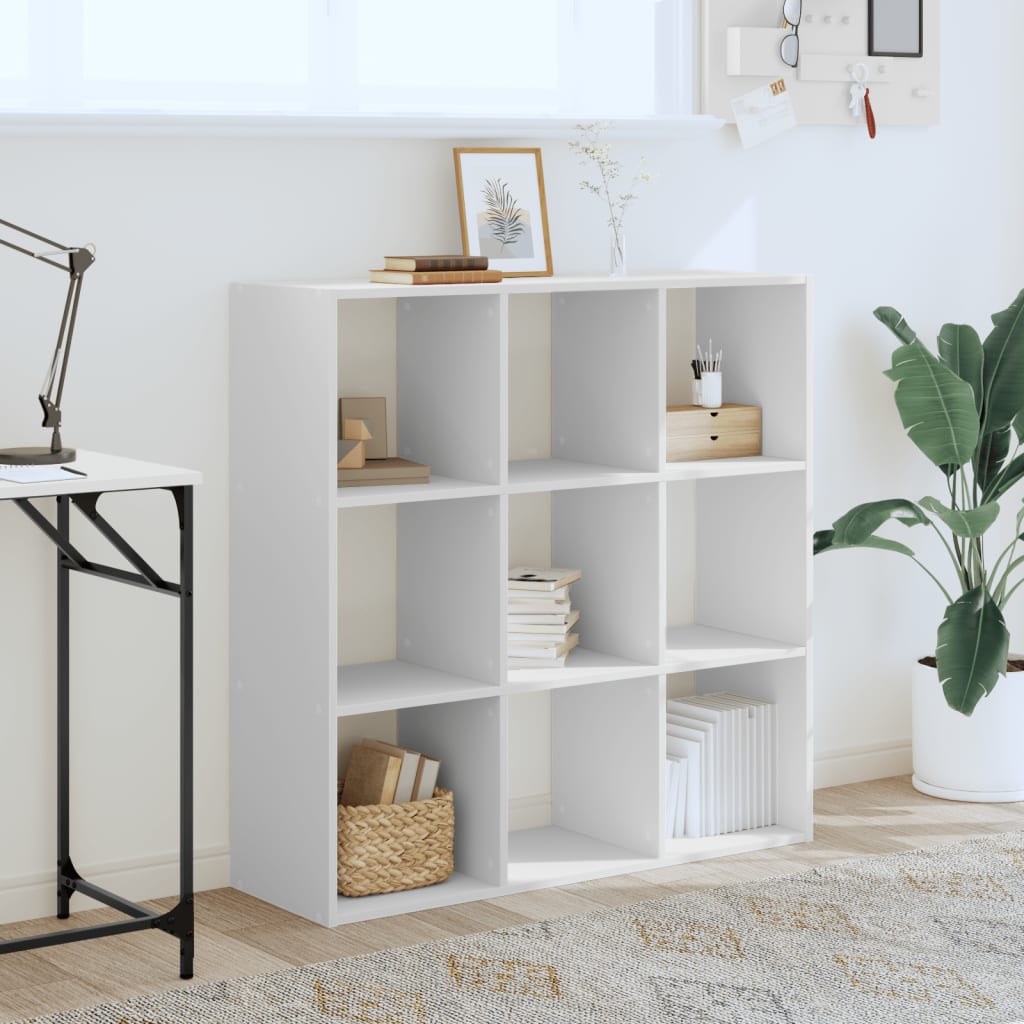 vidaXL Bücherregal Weiß 102x32x102 cm Holzwerkstoff