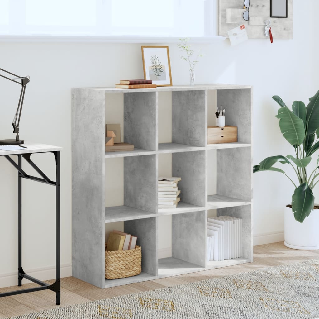 vidaXL Bücherregal Betongrau 102x32x102 cm Holzwerkstoff
