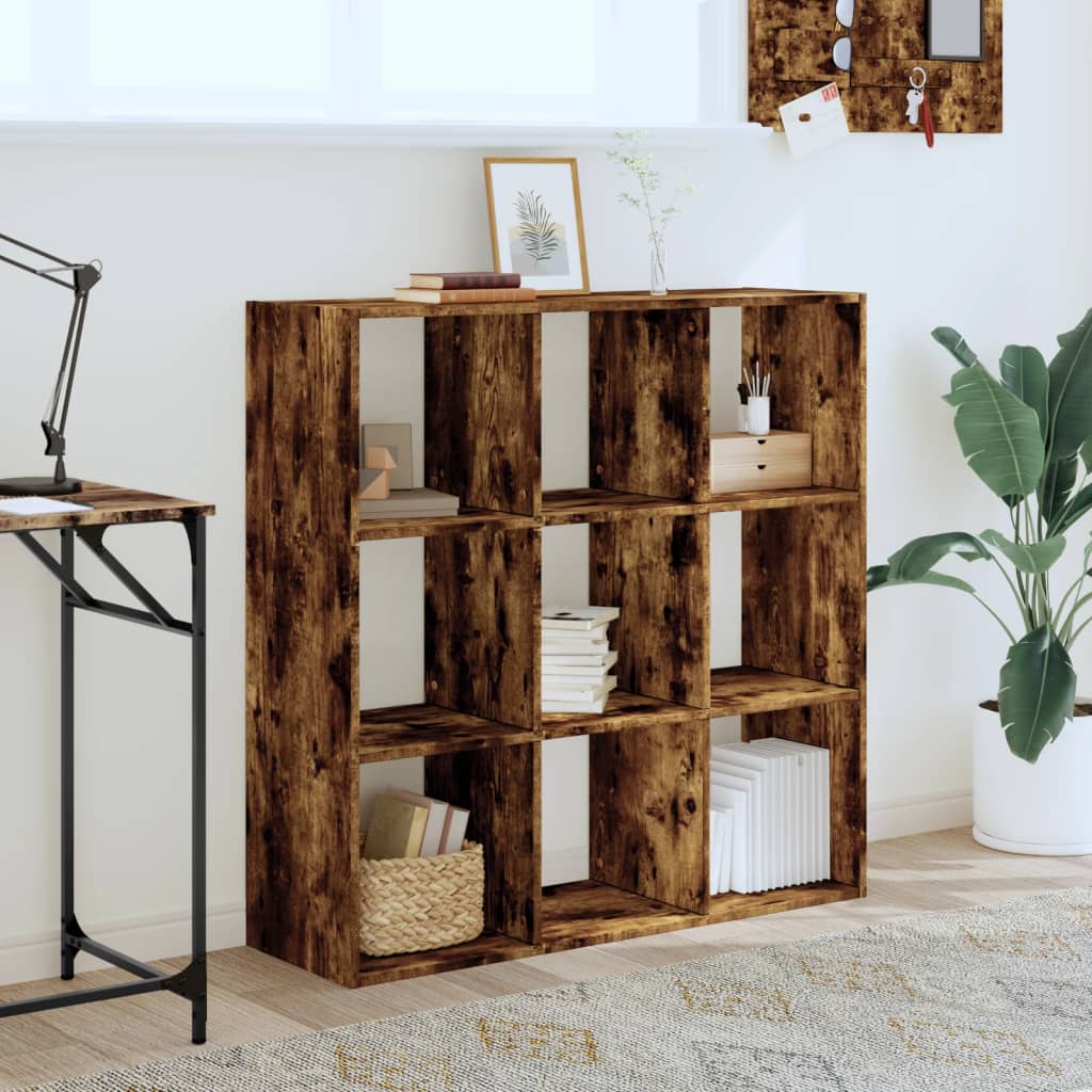 vidaXL Bücherregal Räuchereiche 102x32x102 cm Holzwerkstoff