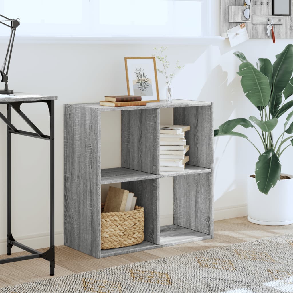 vidaXL Bücherregal Grau Sonoma 68,5x32x68,5 cm Holzwerkstoff