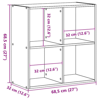 vidaXL Bücherregal Braun Eichen-Optik 68,5x32x68,5 cm Holzwerkstoff