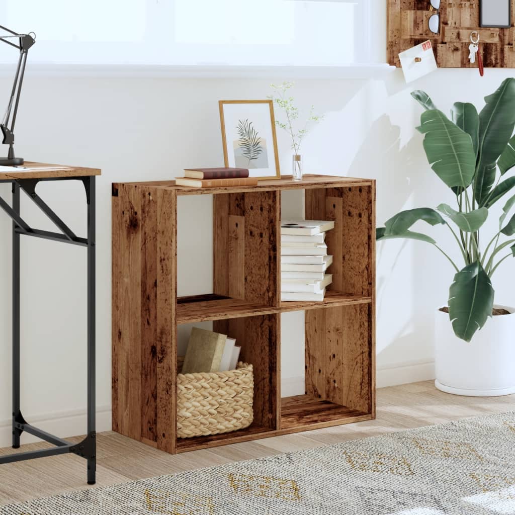 vidaXL Bücherregal Altholz-Optik 68,5x32x68,5 cm Holzwerkstoff