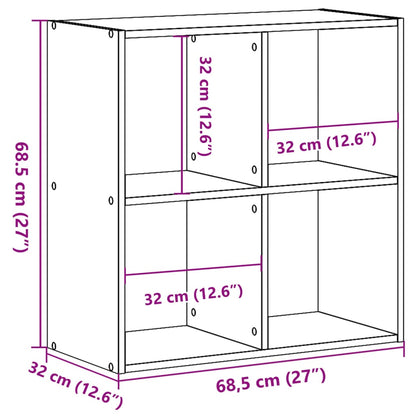 vidaXL Bücherregal Altholz-Optik 68,5x32x68,5 cm Holzwerkstoff