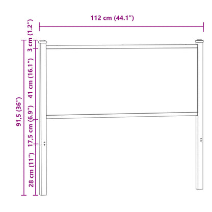 vidaXL Ersatz-Kopfteil Räuchereiche 107 cm Holzwerkstoff und Stahl