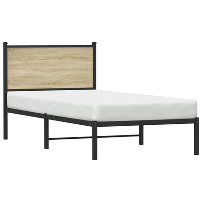 vidaXL Lit en métal sans matelas chêne sonoma 90x200 cm