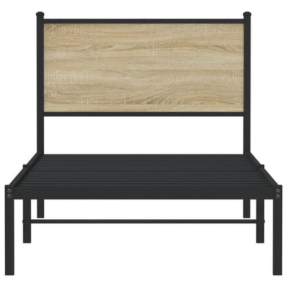 vidaXL Lit en métal sans matelas chêne sonoma 90x200 cm