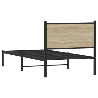 vidaXL Lit en métal sans matelas chêne sonoma 90x200 cm