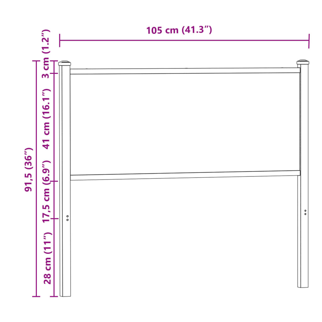 vidaXL Ersatz-Kopfteil Braun Eichen-Optik 100 cm Holzwerkstoff und Stahl