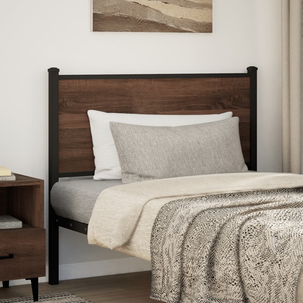 vidaXL Ersatz-Kopfteil Braun Eichen-Optik 107 cm Holzwerkstoff und Stahl