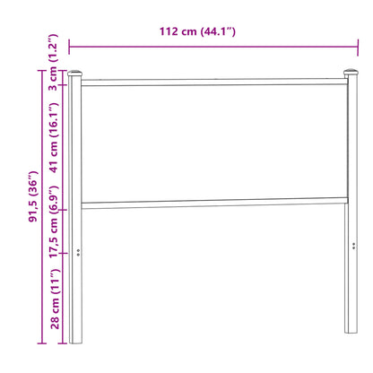 vidaXL Ersatz-Kopfteil Braun Eichen-Optik 107 cm Holzwerkstoff und Stahl