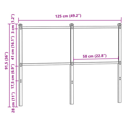 vidaXL Ersatz-Kopfteil Braun Eichen-Optik 120 cm Holzwerkstoff und Stahl
