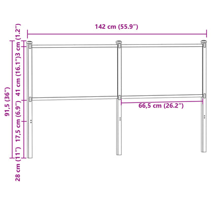 vidaXL Kopfteil Braun Eichen-Optik 135 cm Holzwerkstoff und Stahl