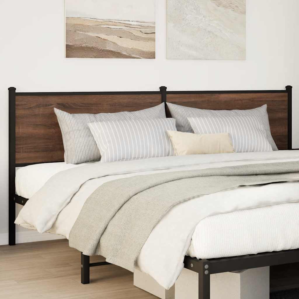 vidaXL Kopfteil Braun Eichen-Optik 190 cm Holzwerkstoff und Stahl