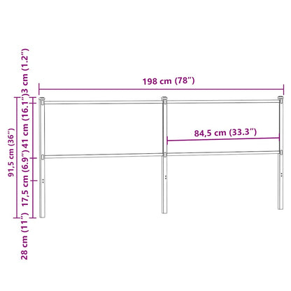 vidaXL Kopfteil Braun Eichen-Optik 190 cm Holzwerkstoff und Stahl