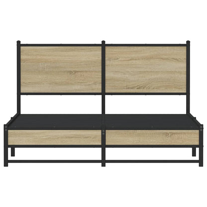 Metallbett ohne Matratze Sonoma-Eiche 150x200 cm
