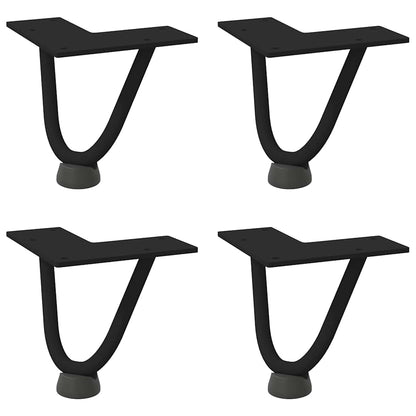 vidaXL Haarnadelbeine für Couchtisch 4 Stk. Schwarz 10 cm Massivstahl