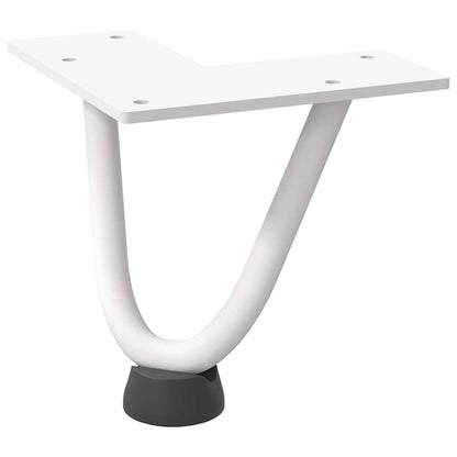 vidaXL Haarnadelbeine für Couchtisch 4 Stk. Weiß 10 cm Massivstahl