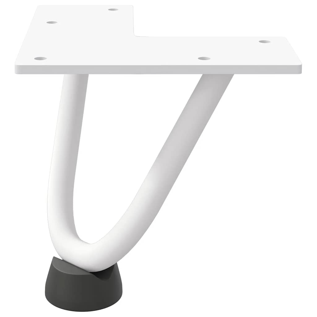 vidaXL Haarnadelbeine für Couchtisch 4 Stk. Weiß 10 cm Massivstahl
