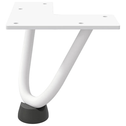 vidaXL Haarnadelbeine für Couchtisch 4 Stk. Weiß 10 cm Massivstahl