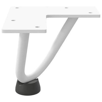 vidaXL Haarnadelbeine für Couchtisch 4 Stk. Weiß 10 cm Massivstahl