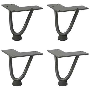 vidaXL Haarnadelbeine für Couchtisch 4 Stk. Anthrazit 10 cm Massivstahl