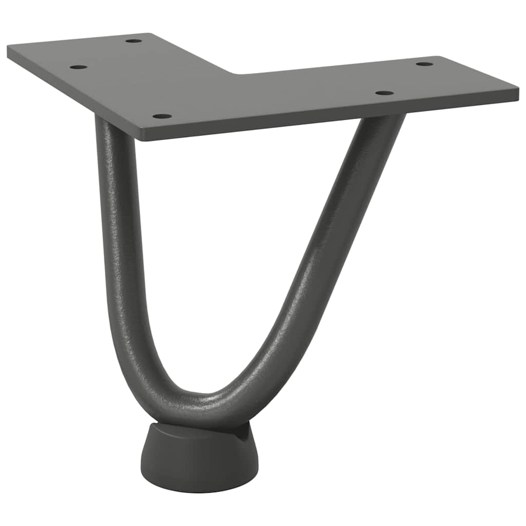 vidaXL Haarnadelbeine für Couchtisch 4 Stk. Anthrazit 10 cm Massivstahl