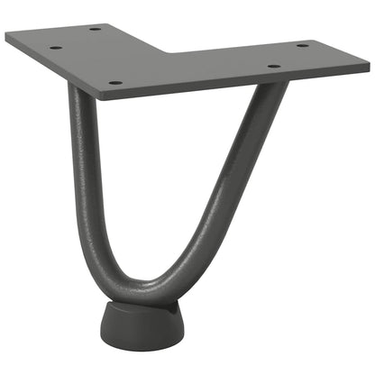 vidaXL Haarnadelbeine für Couchtisch 4 Stk. Anthrazit 10 cm Massivstahl