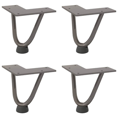 vidaXL Haarnadelbeine für Couchtisch 4 Stk. Naturstahl 10 cm Massivstahl
