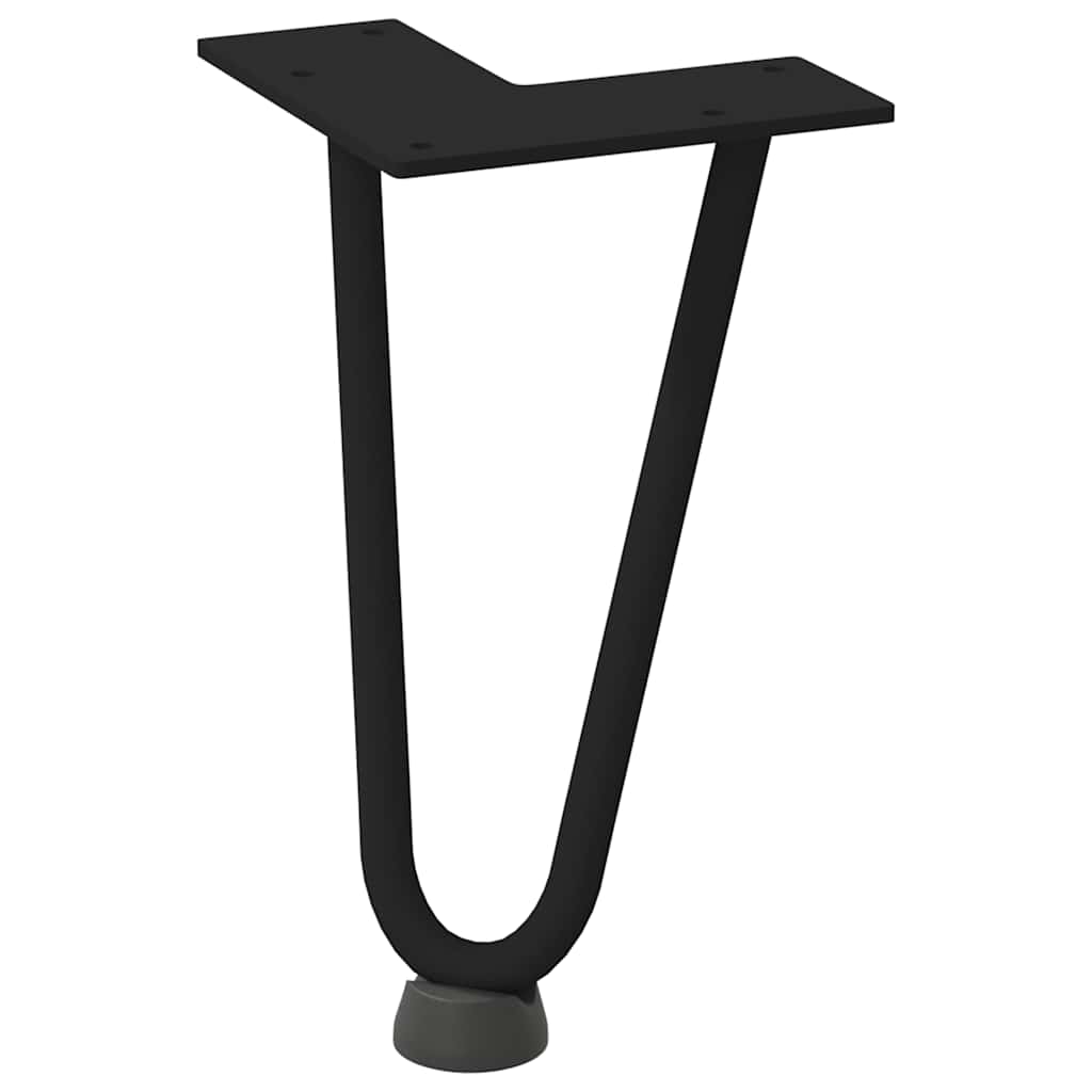 vidaXL Haarnadelbeine für Couchtisch 4 Stk. Schwarz 20 cm Massivstahl
