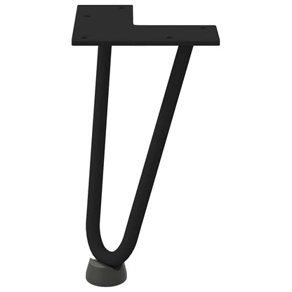 vidaXL Haarnadelbeine für Couchtisch 4 Stk. Schwarz 20 cm Massivstahl