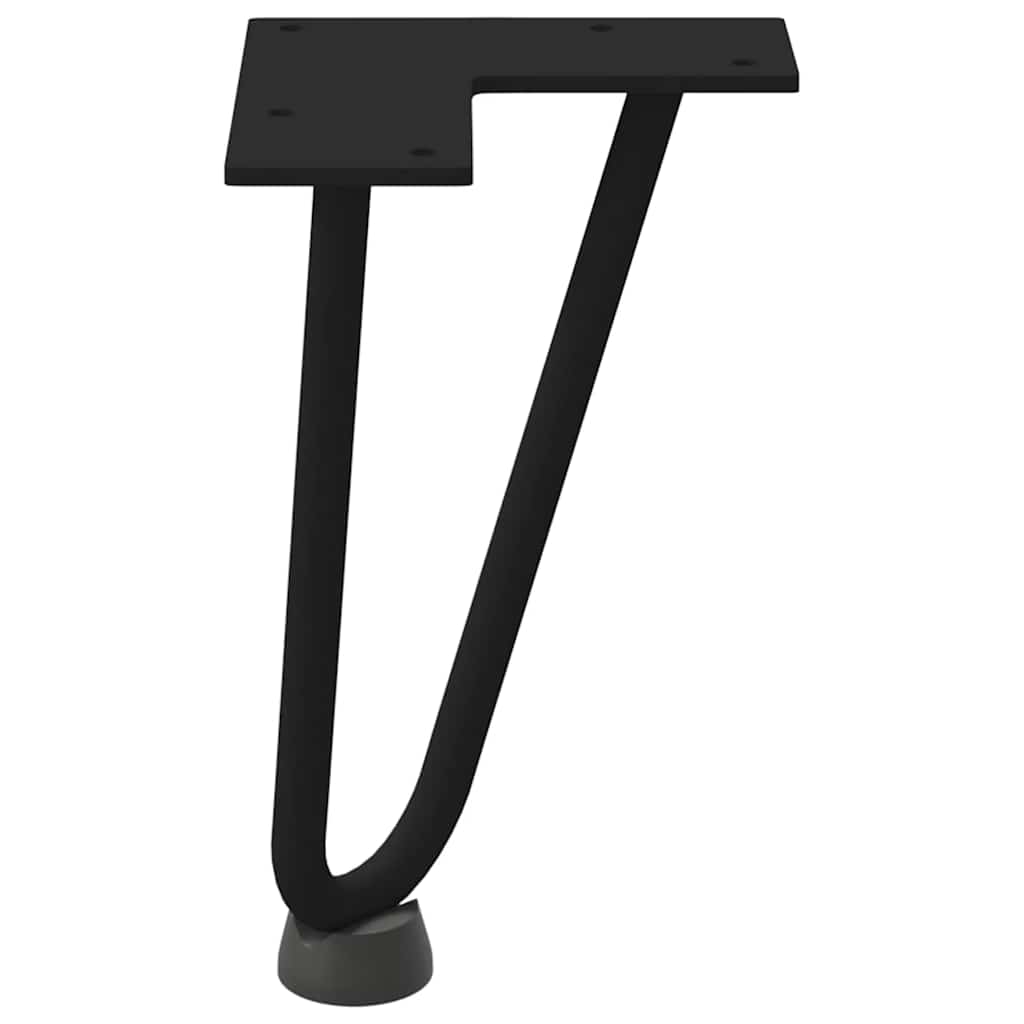 vidaXL Haarnadelbeine für Couchtisch 4 Stk. Schwarz 20 cm Massivstahl