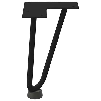 vidaXL Haarnadelbeine für Couchtisch 4 Stk. Schwarz 20 cm Massivstahl