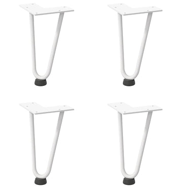 vidaXL Haarnadelbeine für Couchtisch 4 Stk. Weiß 20 cm Massivstahl