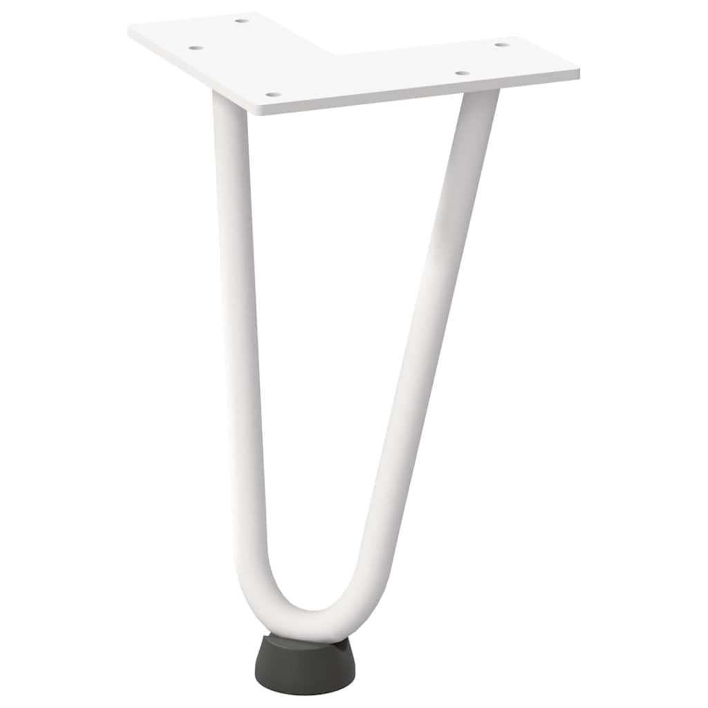 vidaXL Haarnadelbeine für Couchtisch 4 Stk. Weiß 20 cm Massivstahl