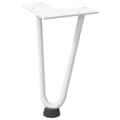 vidaXL Haarnadelbeine für Couchtisch 4 Stk. Weiß 20 cm Massivstahl