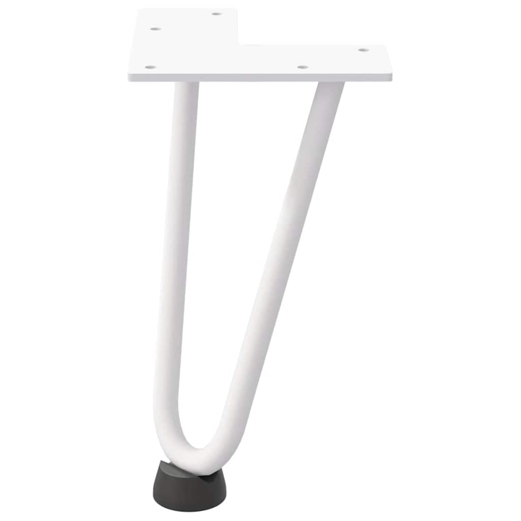 vidaXL Haarnadelbeine für Couchtisch 4 Stk. Weiß 20 cm Massivstahl