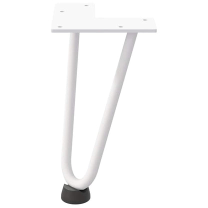 vidaXL Haarnadelbeine für Couchtisch 4 Stk. Weiß 20 cm Massivstahl