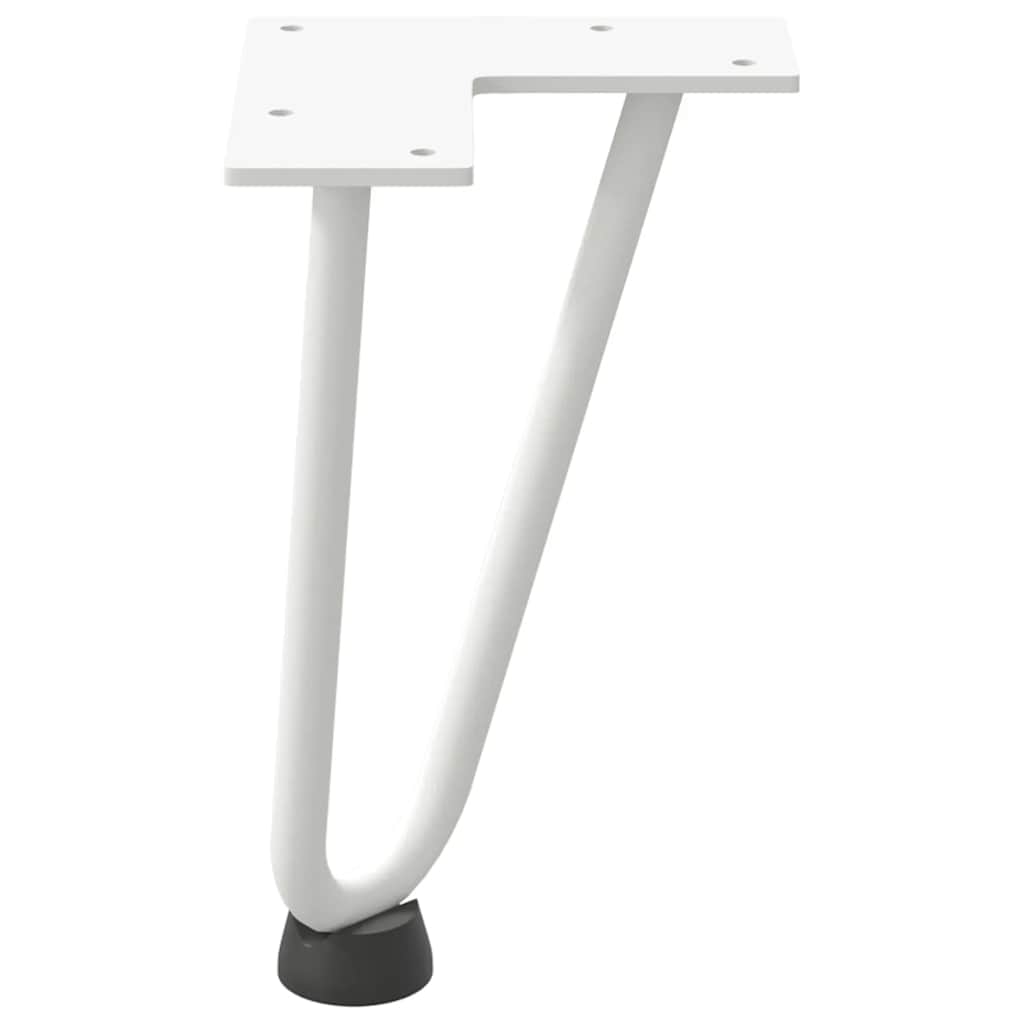 vidaXL Haarnadelbeine für Couchtisch 4 Stk. Weiß 20 cm Massivstahl