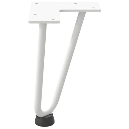 vidaXL Haarnadelbeine für Couchtisch 4 Stk. Weiß 20 cm Massivstahl