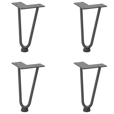 vidaXL Haarnadelbeine für Couchtisch 4 Stk. Anthrazit 20 cm Massivstahl