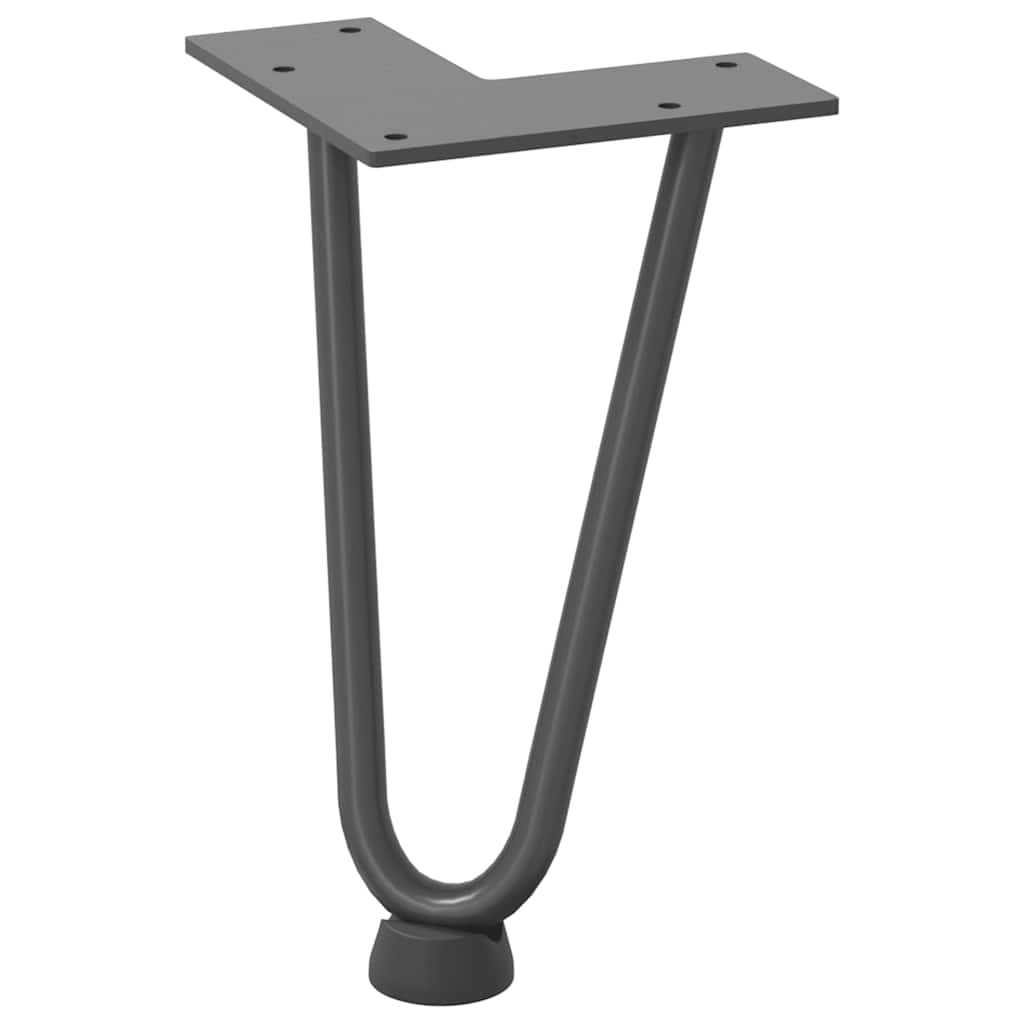 vidaXL Haarnadelbeine für Couchtisch 4 Stk. Anthrazit 20 cm Massivstahl