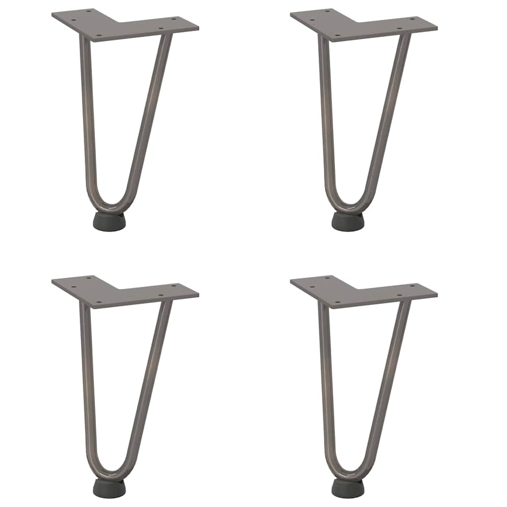 vidaXL Haarnadelbeine für Couchtisch 4 Stk. Naturstahl 20 cm Massivstahl