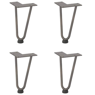 vidaXL Haarnadelbeine für Couchtisch 4 Stk. Naturstahl 20 cm Massivstahl